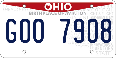 OH license plate GOO7908