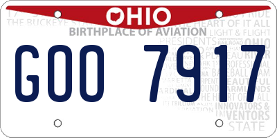 OH license plate GOO7917