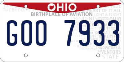 OH license plate GOO7933