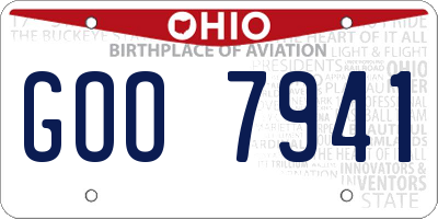 OH license plate GOO7941