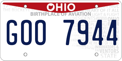 OH license plate GOO7944