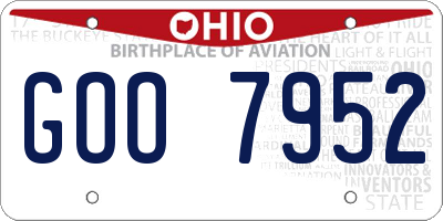 OH license plate GOO7952