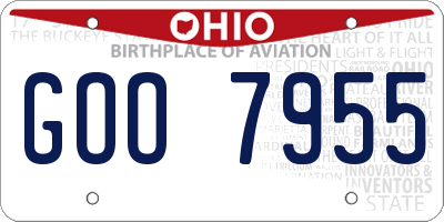 OH license plate GOO7955