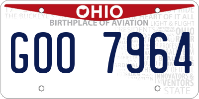 OH license plate GOO7964
