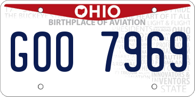 OH license plate GOO7969