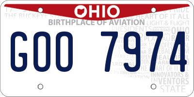OH license plate GOO7974