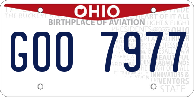 OH license plate GOO7977