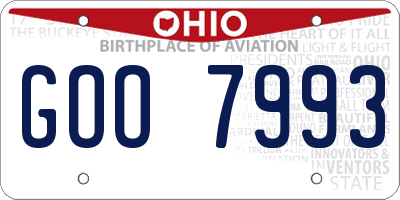 OH license plate GOO7993