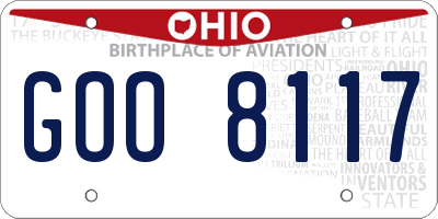 OH license plate GOO8117