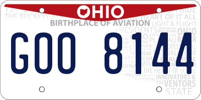 OH license plate GOO8144