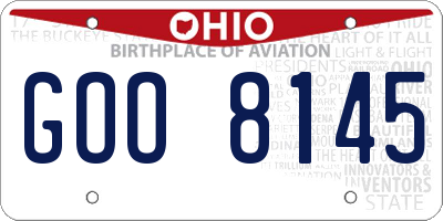 OH license plate GOO8145