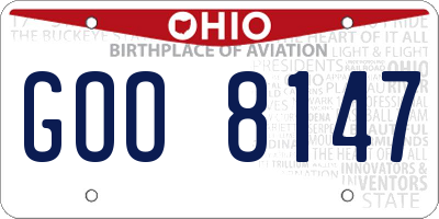 OH license plate GOO8147