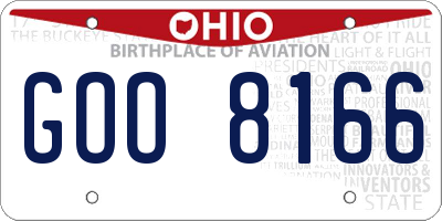 OH license plate GOO8166