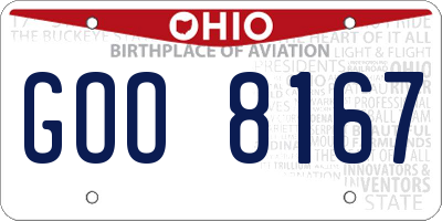 OH license plate GOO8167