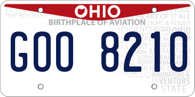 OH license plate GOO8210