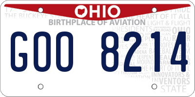 OH license plate GOO8214