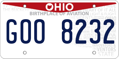 OH license plate GOO8232