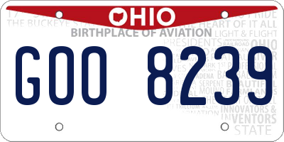 OH license plate GOO8239