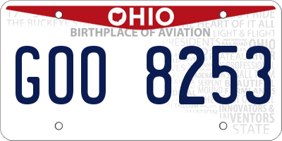 OH license plate GOO8253