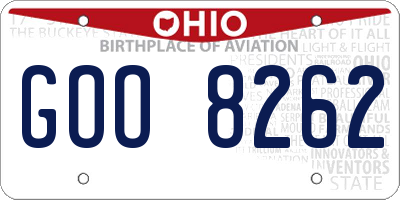 OH license plate GOO8262