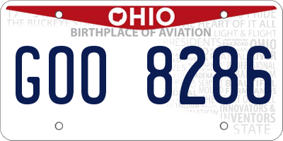 OH license plate GOO8286