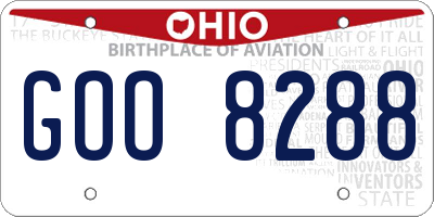 OH license plate GOO8288