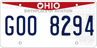 OH license plate GOO8294