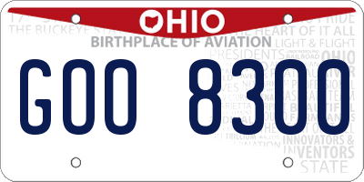 OH license plate GOO8300