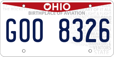 OH license plate GOO8326