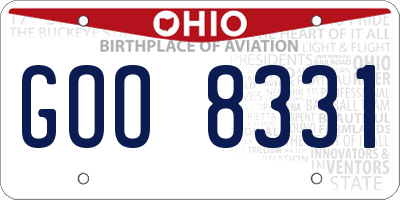 OH license plate GOO8331