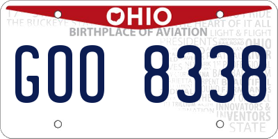 OH license plate GOO8338