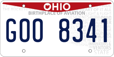 OH license plate GOO8341