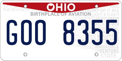 OH license plate GOO8355