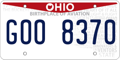 OH license plate GOO8370