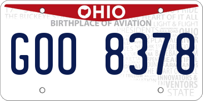 OH license plate GOO8378