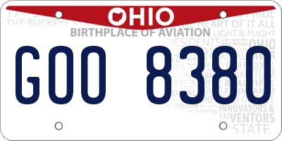 OH license plate GOO8380