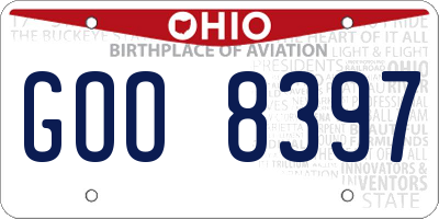 OH license plate GOO8397