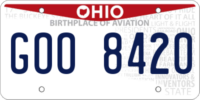 OH license plate GOO8420