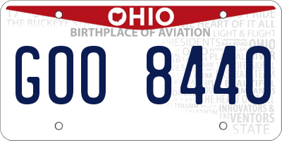 OH license plate GOO8440