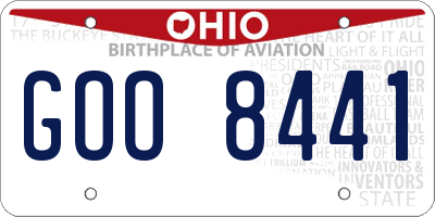 OH license plate GOO8441