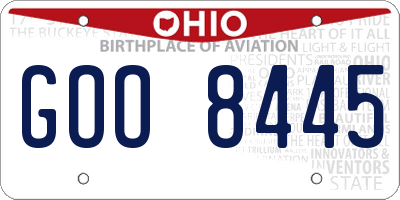 OH license plate GOO8445