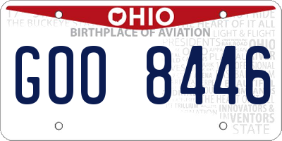 OH license plate GOO8446