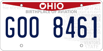 OH license plate GOO8461