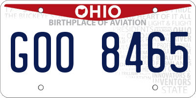 OH license plate GOO8465