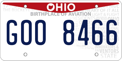 OH license plate GOO8466