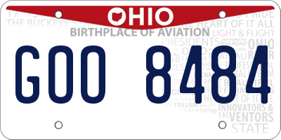 OH license plate GOO8484