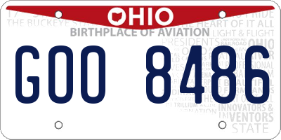 OH license plate GOO8486
