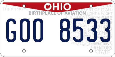 OH license plate GOO8533