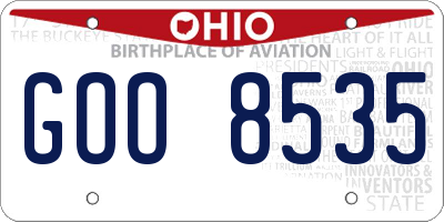OH license plate GOO8535