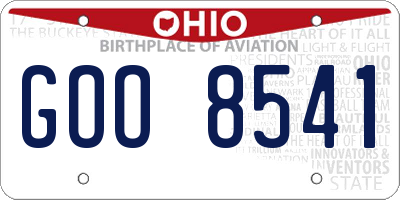 OH license plate GOO8541